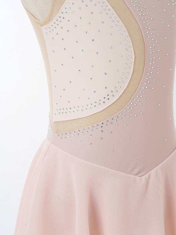 Kids Girls Sleeveless Rhinestone Figure Skating Dance Dress thumb