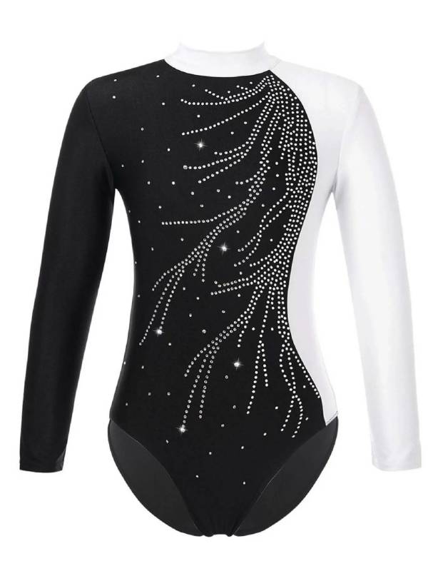 Kids Girls Long Sleeve Keyhole Back Gymnastics Leotard thumb