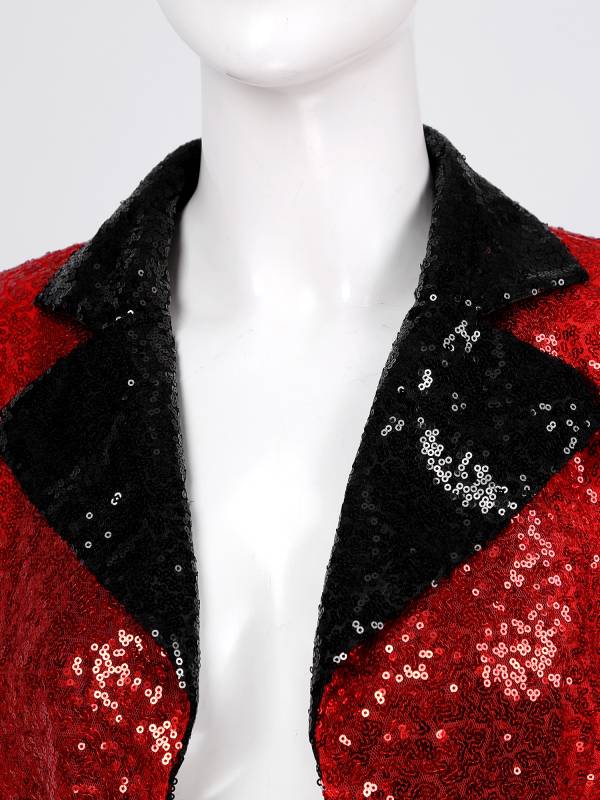 Women Sequin Fringed Epaulette Circus Ringmaster Tailcoat thumb