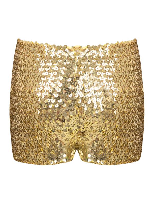 Kids Allover Sequins Solid Color Jazz Dance Shorts thumb