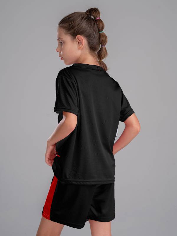 Kids Unisex Short Sleeve Top and Shorts Set for Football Basketball thumb