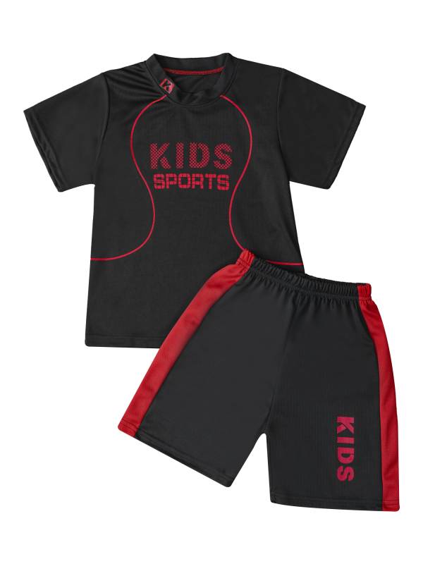 Kids Unisex Short Sleeve Top and Shorts Set for Football Basketball thumb