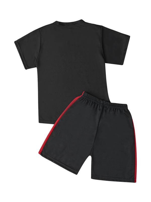 Kids Unisex Short Sleeve Top and Shorts Set for Football Basketball thumb