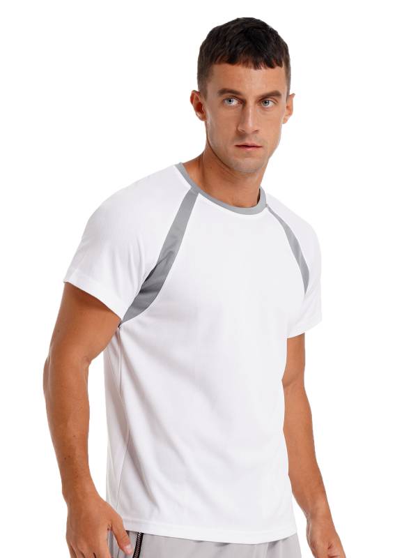 Men Quick-Drying Short Sleeve Breathable Round Neck Sports T-Shirt thumb