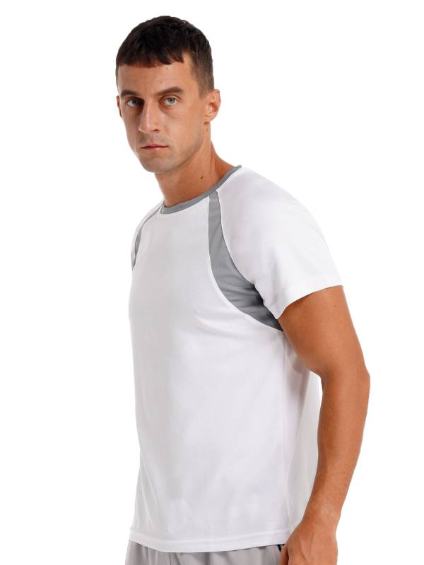 Men Quick-Drying Short Sleeve Breathable Round Neck Sports T-Shirt thumb