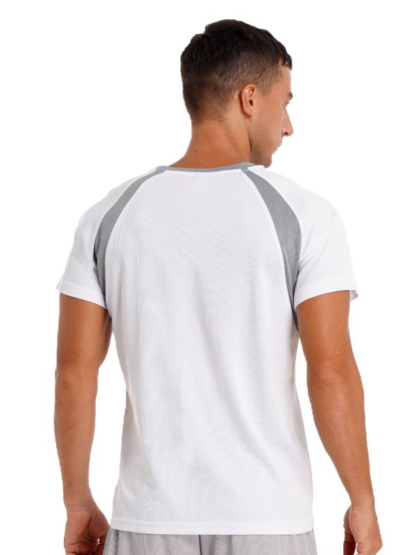 Men Quick-Drying Short Sleeve Breathable Round Neck Sports T-Shirt thumb