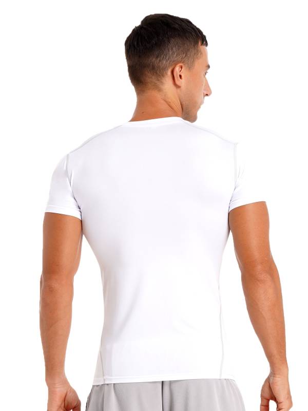 Men Solid Color Short Sleeve Quick-Dry Moisture Wicking Sports T-shirt thumb