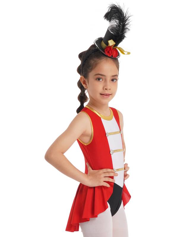 Kids Girls Sleeveless Back Hollow Circus Costume Leotard thumb