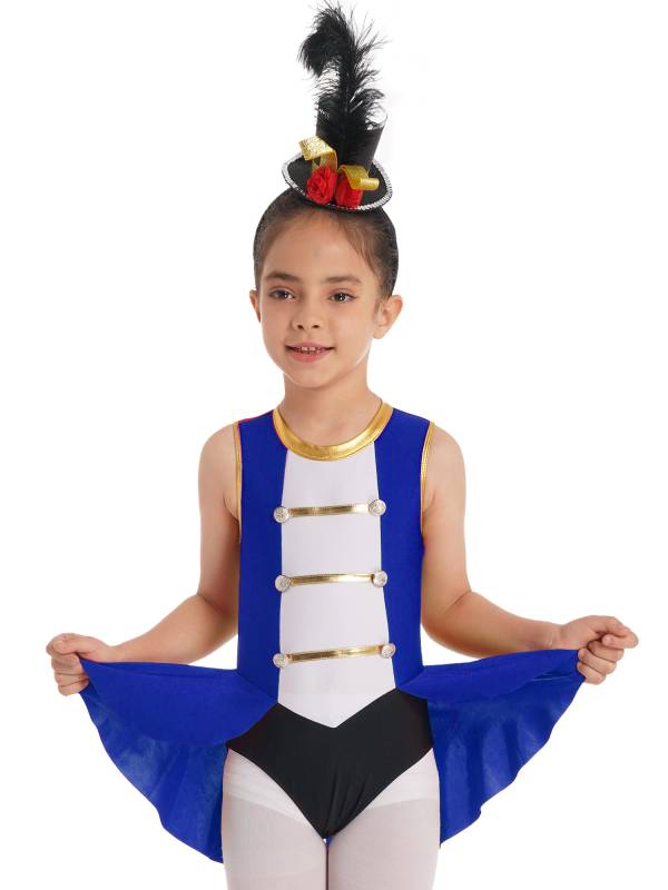 Kids Girls Sleeveless Back Hollow Circus Costume Leotard thumb