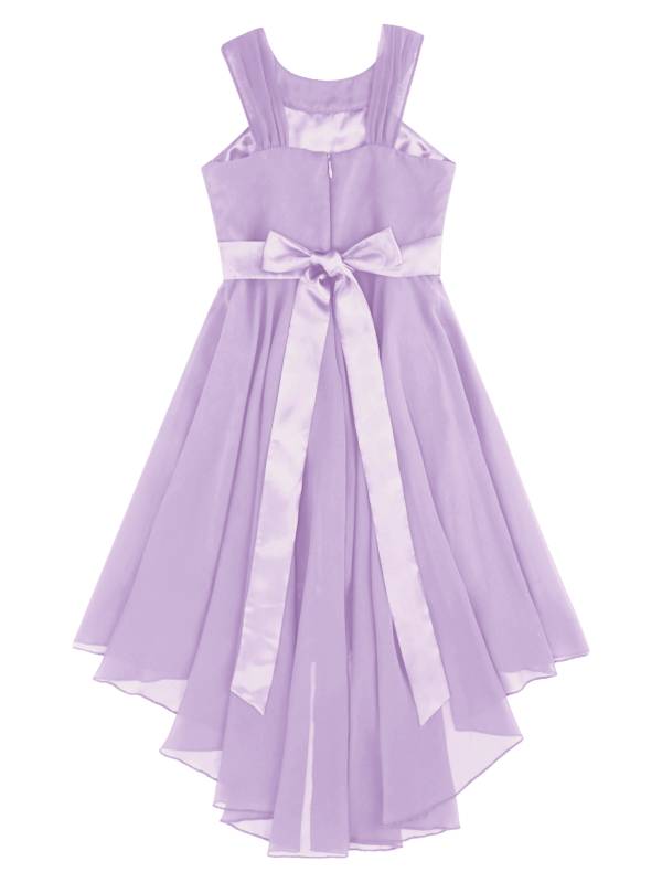 Kids Girls 3D Flower Chiffon High-Low Party Dress thumb