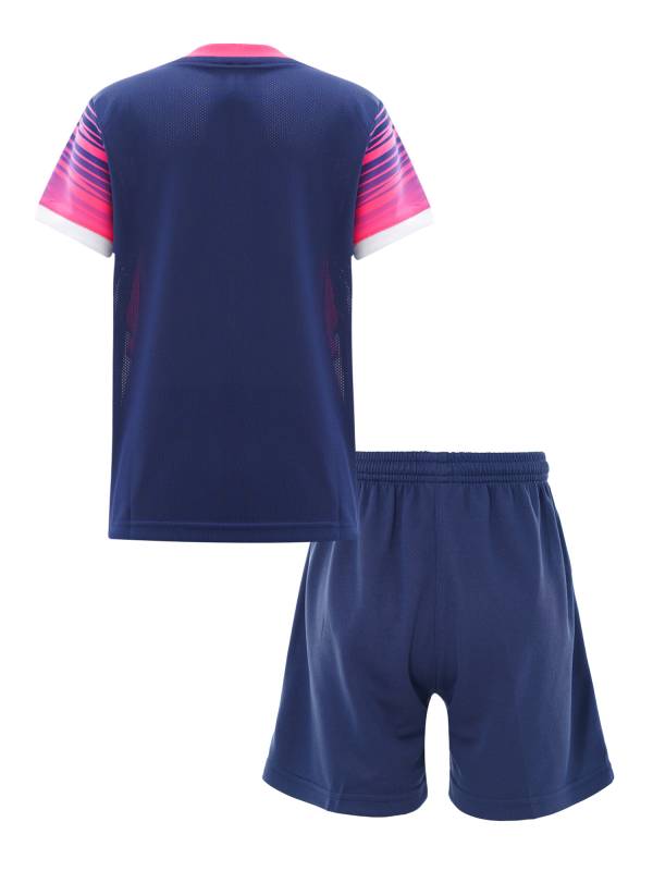 Kids Boys 2pcs V Neck Short Sleeve T-shirt and Shorts Football Uniform Set thumb