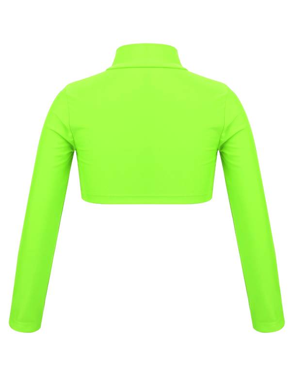 Kids Girls Solid Long Sleeves Crop Top thumb