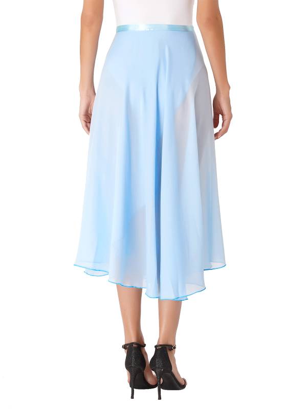 Women Lace-Up Flowy High Waist Contemporary Dance Midi Skirt thumb