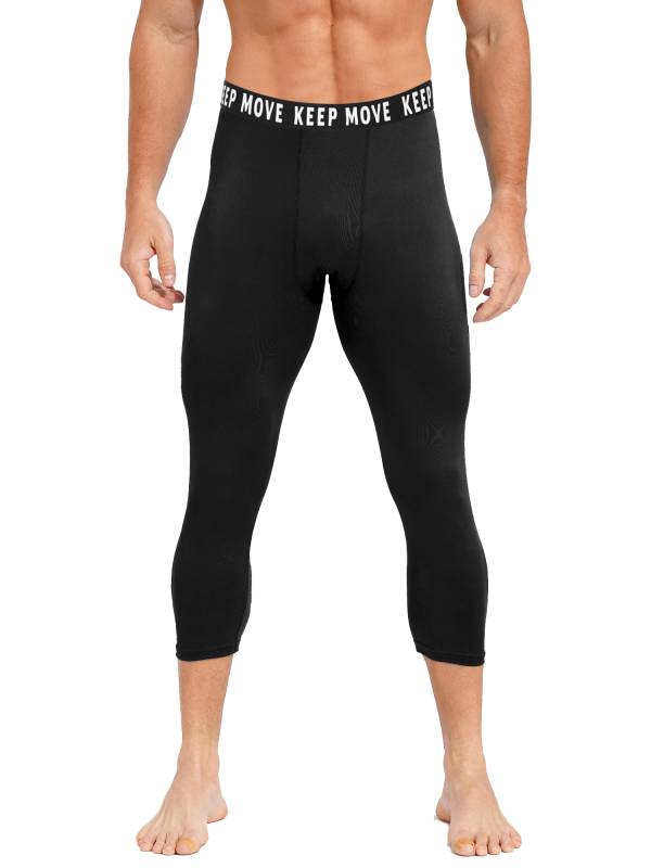 Men Low Waist Skinny Calf Length Moisture-wicking Sports Leggings thumb