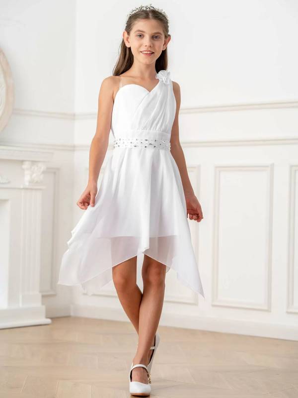 Kids Girls Chic Ruched Chiffon Dress thumb