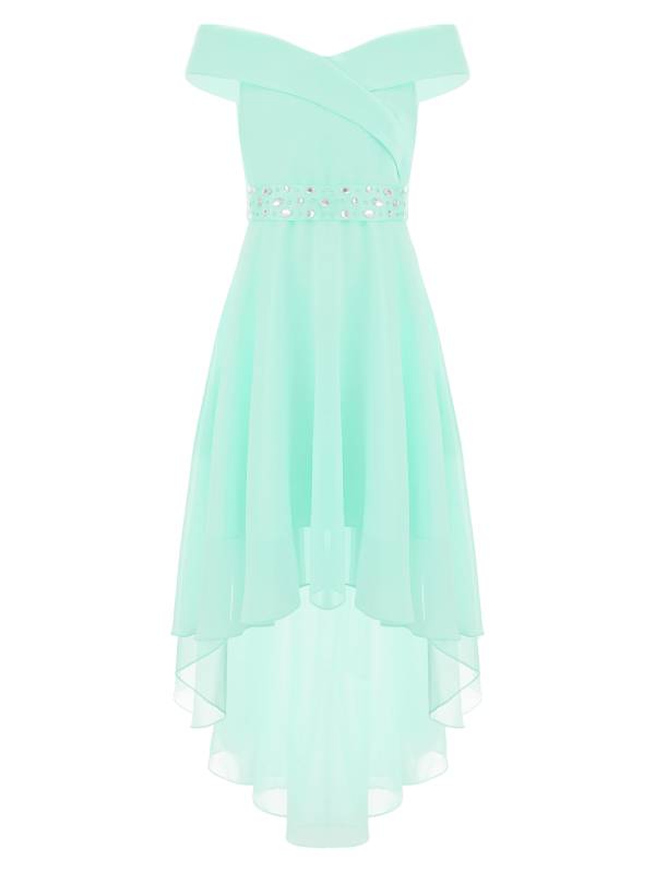 Kids Girls Off-Shoulder High-Low Dress thumb