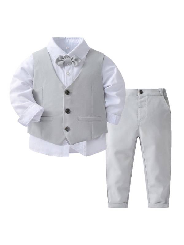 Toddler Boys 4-piece Vest Shirts Pants Formal Suits thumb