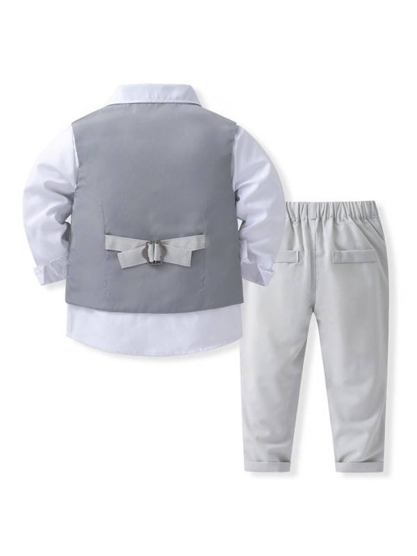 Toddler Boys 4-piece Vest Shirts Pants Formal Suits thumb