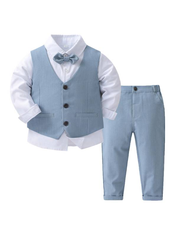 Toddler Boys 4-piece Vest Shirts Pants Formal Suits thumb