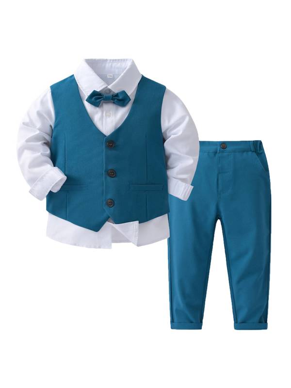 Toddler Boys 4-piece Vest Shirts Pants Formal Suits thumb