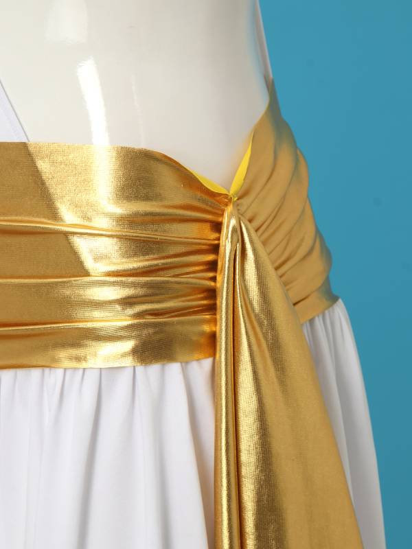 Men One Shoulder Metallic Ancient Greek Cosplay Dress thumb