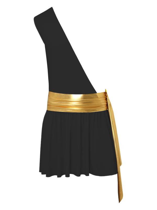 Men One Shoulder Metallic Ancient Greek Cosplay Dress thumb