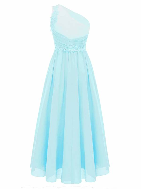 Kids Girls Lace Chiffon Maxi Flower Girls Dress Bridesmaid Dress thumb