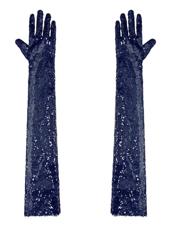 Women Sequin Mesh Vintage 1920s Long Gloves thumb