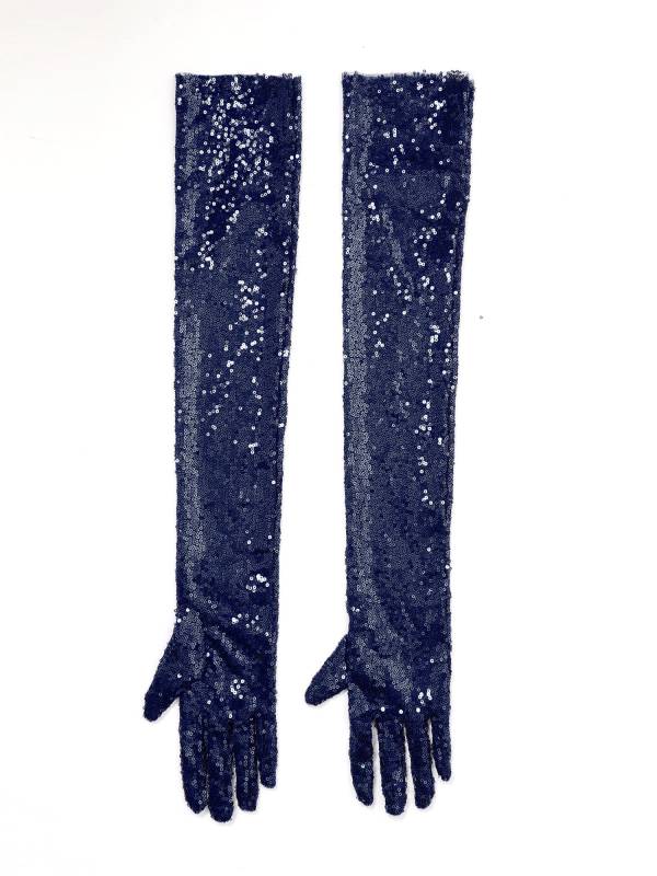 Women Sequin Mesh Vintage 1920s Long Gloves thumb