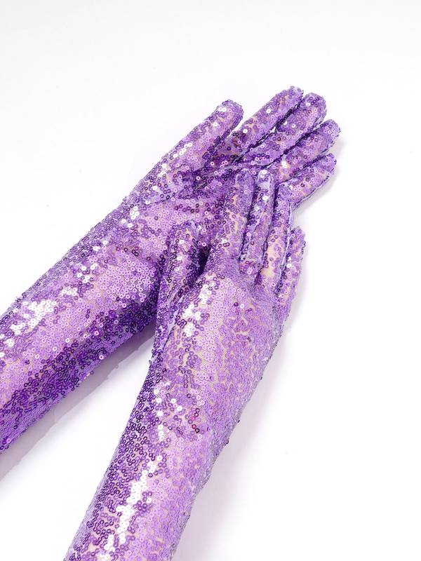 Women Sequin Mesh Vintage 1920s Long Gloves thumb