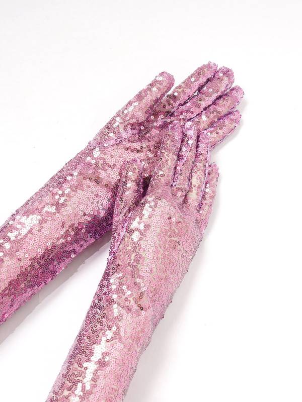 Women Sequin Mesh Vintage 1920s Long Gloves thumb