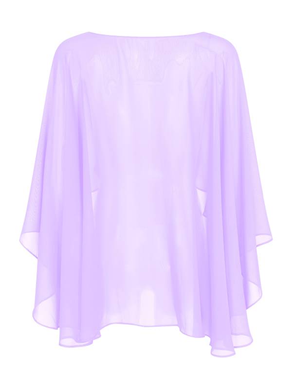 Women Chiffon High Low Shawl Wedding Capes Shrug thumb