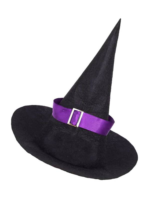 Kids Girls Witch Pointed Hat with Ribbon and Buckle for Halloween thumb