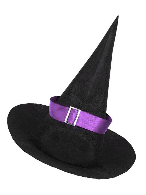 Kids Girls Witch Pointed Hat with Ribbon and Buckle for Halloween thumb