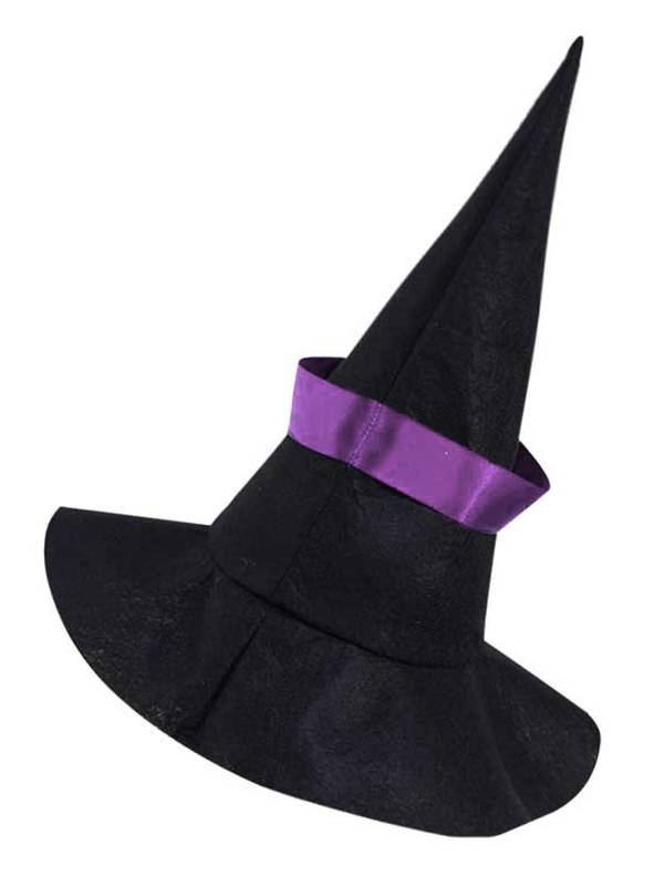 Kids Girls Witch Pointed Hat with Ribbon and Buckle for Halloween thumb