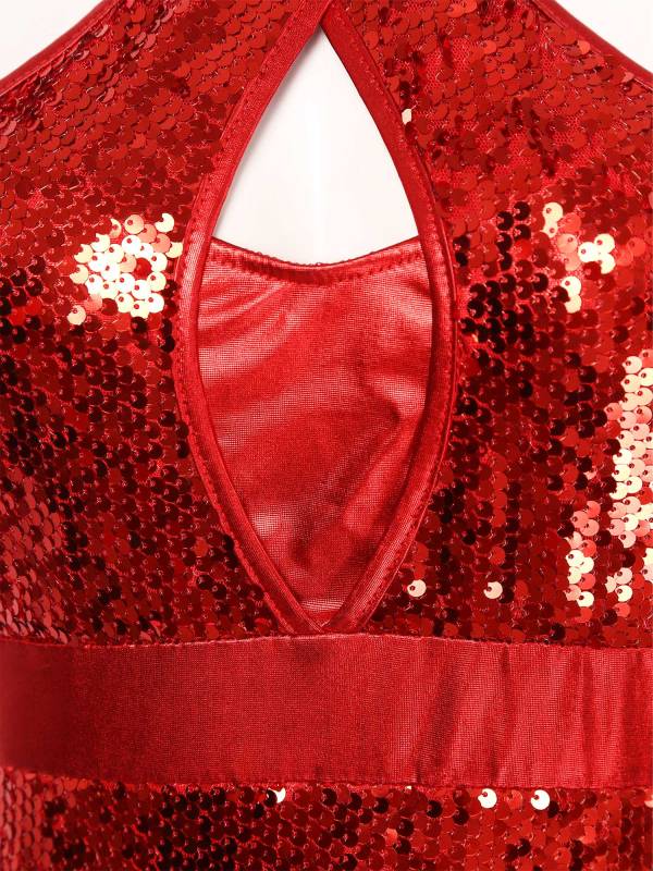 Women Sequins Tassel Latin Dance Leotard thumb