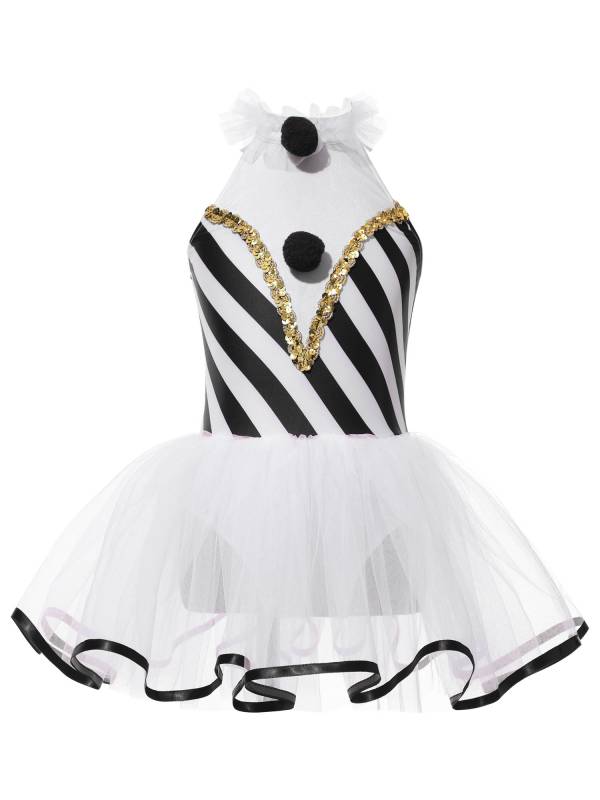 Girls Halter Neck Sleeveless Stripes Christmas Candy Cane Tutu Dress thumb