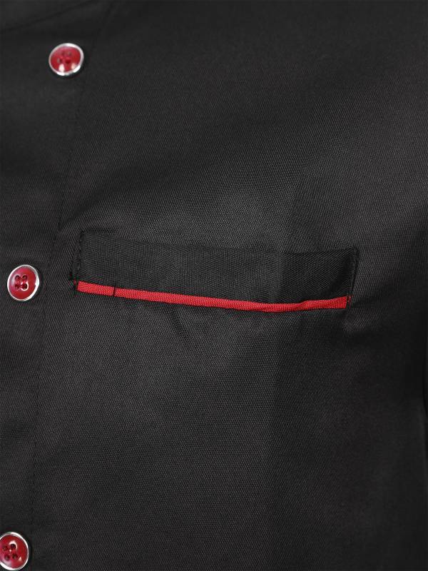 Adults Stand Collar Double-Breasted Chef Shirt thumb