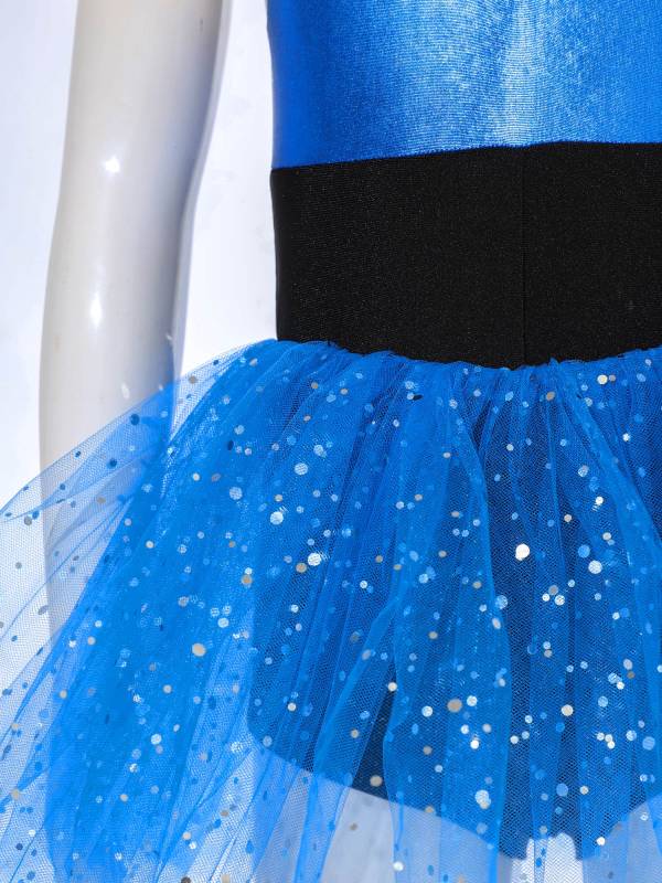 Kids Girls Alien Costume Dress Flutter Sleeve Leotard Tutu Dress thumb