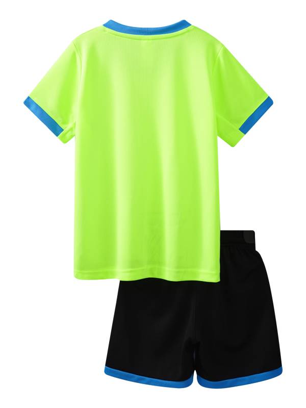 Kids Boys 2pcs Quick-Drying Short Sleeve T-shirt and Shorts Football Uniform thumb