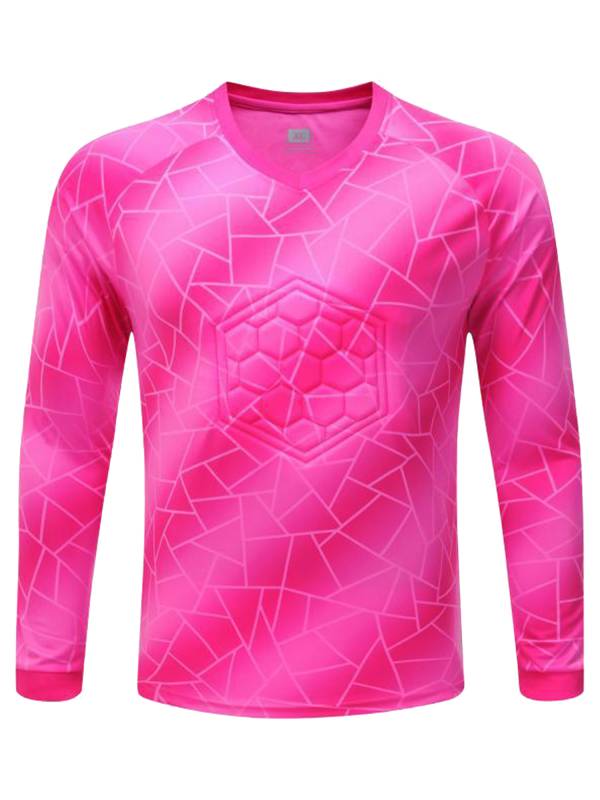 Kids Boys V Neck Long Sleeve Football Goalkeeper Padded T-shirt thumb