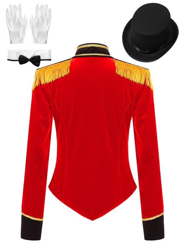 Women Long Sleeve Jacket Coat with Hat Circus Ringmaster Costume Set thumb