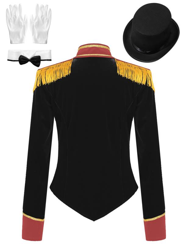 Women Long Sleeve Jacket Coat with Hat Circus Ringmaster Costume Set thumb