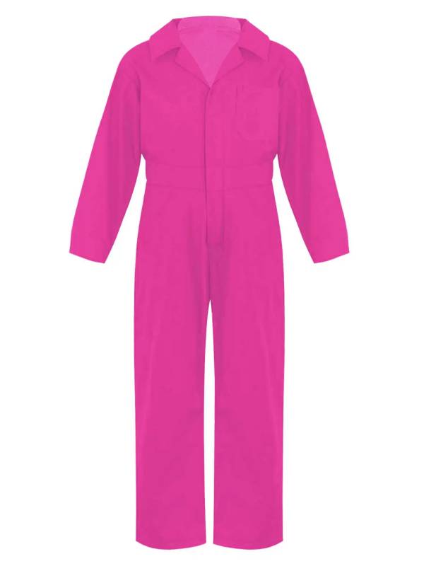 Kids Boys Long Sleeve Zipper Solid Color Coverall Casual Jumpsuit thumb