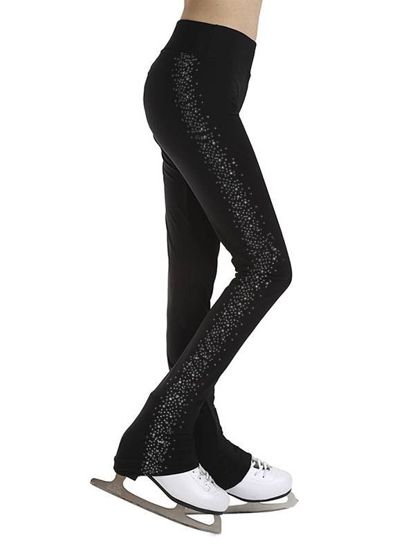 Kids Girls Rhinestones Figure Skating Pants Training Leggings thumb