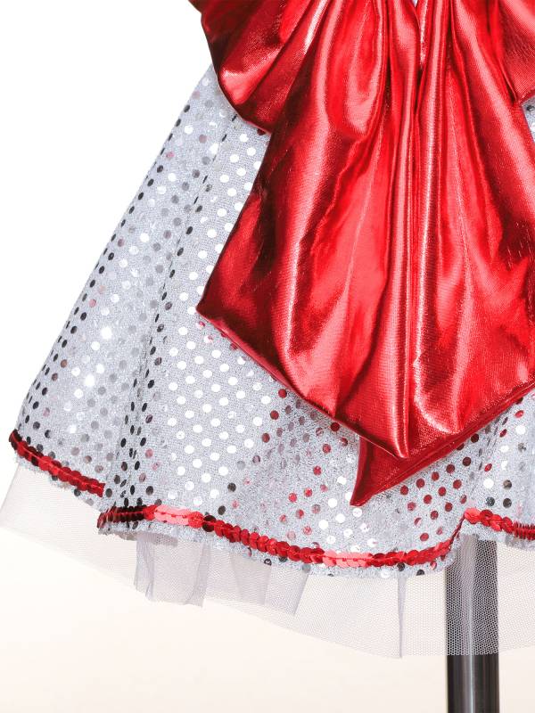 Kids Girls Christmas Sleeveless Mesh Bowknot Sequins Dance Leotard Dress thumb