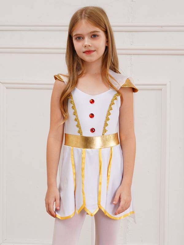 Kids Girls Tulle Toga Dress Halloween Ancient Greek Princess Costume thumb