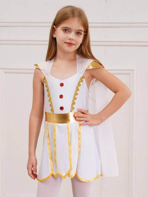 Kids Girls Tulle Toga Dress Halloween Ancient Greek Princess Costume thumb