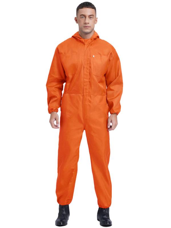 Men Dustproof Long Sleeve Front Zipper Overalls Jumpsuit thumb