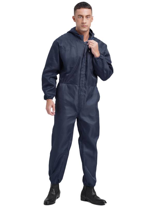 Men Dustproof Long Sleeve Front Zipper Overalls Jumpsuit thumb